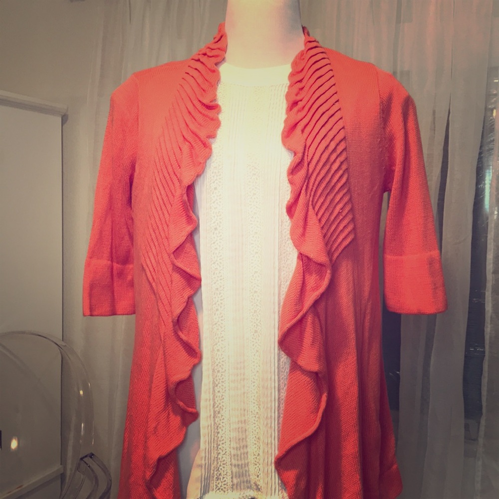 Salmon cardigan sweater